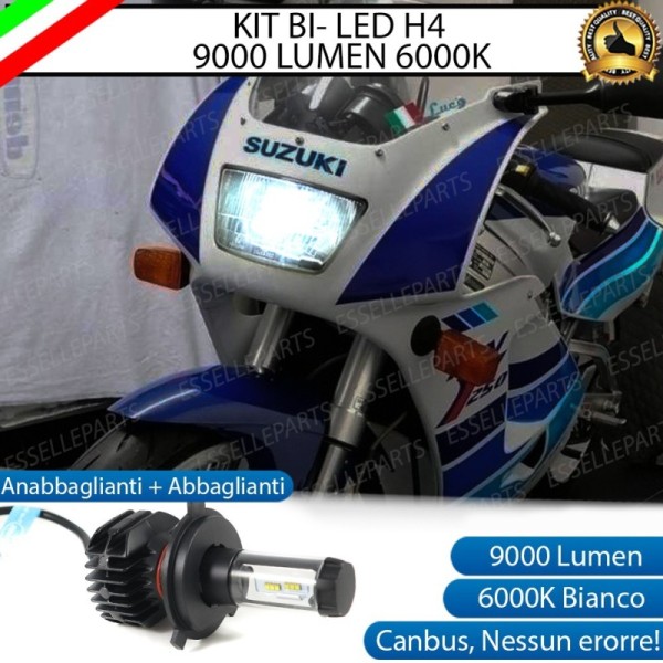 Kit Full LED Lampada H4 9000 Lumen Anabbaglianti Abbaglianti per SUZUKI RGV 250