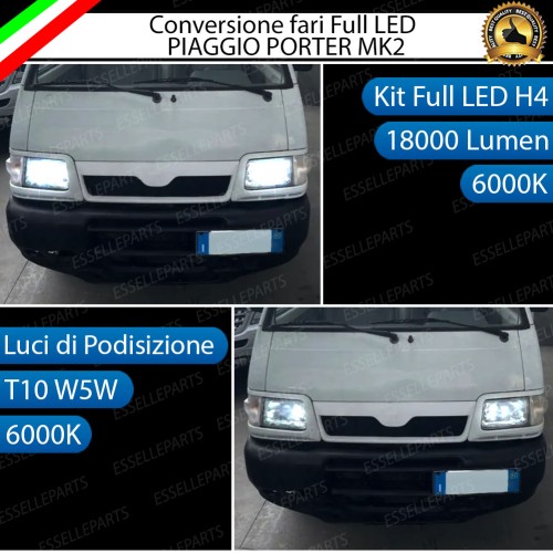 Conversione Fari Full LED 18000LM + 330LM per Piaggio Porter II