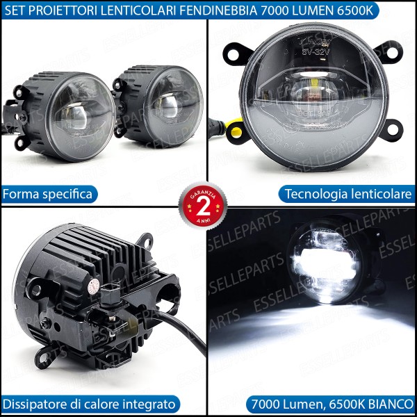 Set Proiettori Lenticolari Led Fendinebbia Suzuki Swift 6 Fumè
