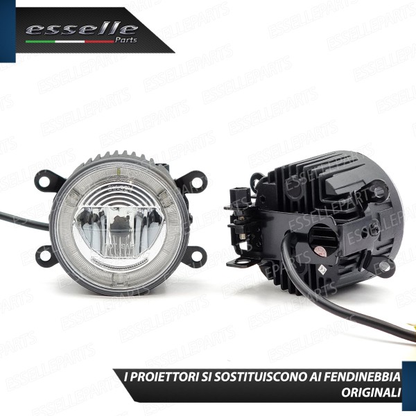Set Proiettori LED Fendinebbia + Luci Diurne LED Jeep Renegade Fino Al 2018 Argento