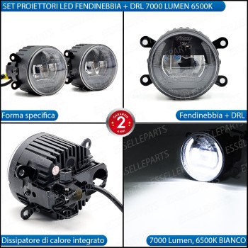 Set Proiettori LED Fendinebbia + Luci Diurne LED Land Rover Freelander Restyling Fumè