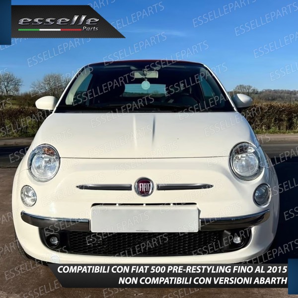Set Modanature Carbon Look Paraurti Anteriore Fiat 500 Pre-Restyling Fino A 2015