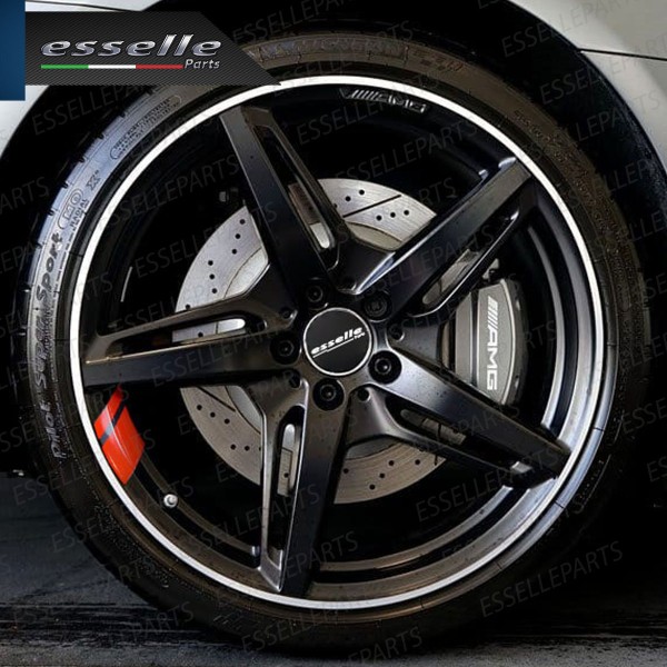6 X DECALCOMANIE CERCHI IN LEGA RUOTE ADESIVO ROSSO PER OPEL CORSA E