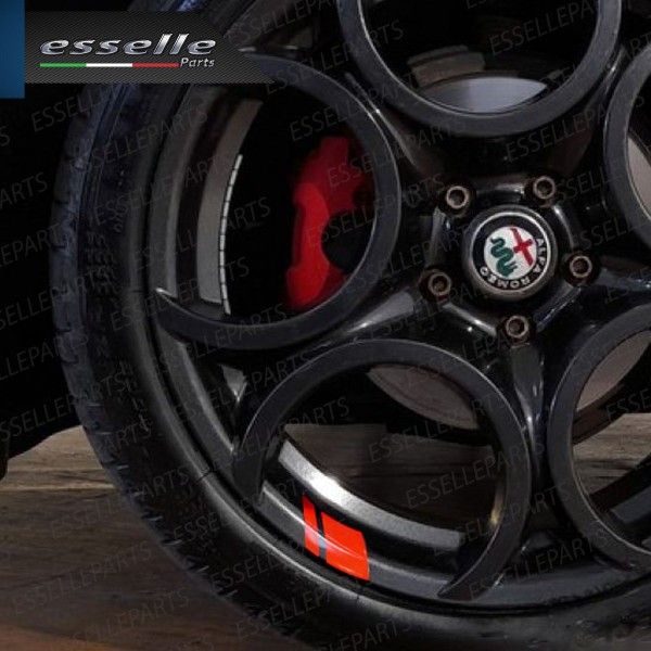 6 X DECALCOMANIE CERCHI IN LEGA RUOTE ADESIVO ROSSO PER OPEL CORSA E