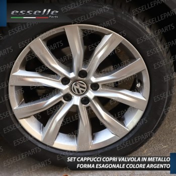 Set 4 Tappi Coprivalvola Argentati in alluminio per Hyundai I30 MK1 Set 4 Tappi Coprivalvola Argentati in alluminio per Hyundai I30 MK1