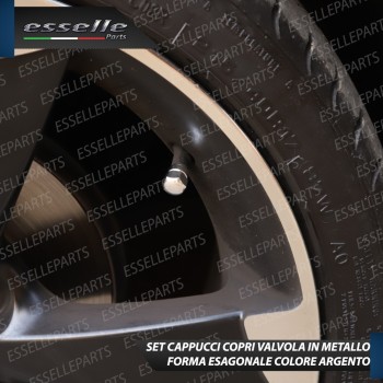 Set 4 Tappi Coprivalvola Argentati in alluminio per Seat Ibiza 6K2