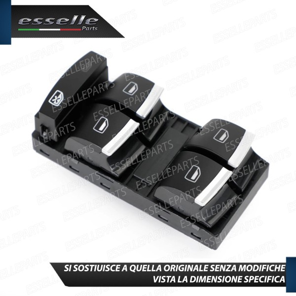 INTERRUTTORE ALZACRISTALLI LATO GUIDA NERO / CROMO PER AUDI A6 C6 C6 DAL 2009