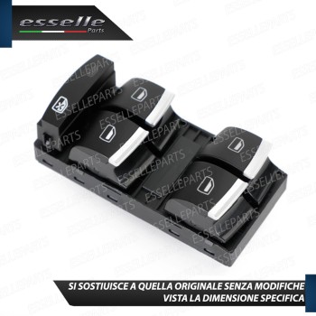 INTERRUTTORE ALZACRISTALLI LATO GUIDA NERO / CROMO PER AUDI A6 C6 C6 DAL 2009 INTERRUTTORE ALZACRISTALLI LATO GUIDA NERO / CROMO PER AUDI A6 C6 C6 DAL 2009