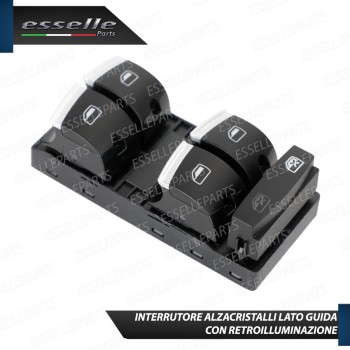 INTERRUTTORE ALZACRISTALLI LATO GUIDATORE NERO / CROMO PER AUDI Q7 DAL 2010