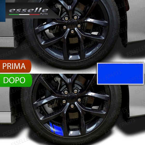 6 X DECALCOMANIE CERCHI IN LEGA RUOTE ADESIVO BLU PER FORD FIESTA MK6 RESTYLING