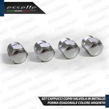 Set 4 Tappi Coprivalvola Argentati in alluminio per Renault Megane 1 Set 4 Tappi Coprivalvola Argentati in alluminio per Renault Megane 1