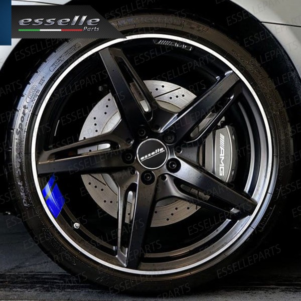 6 X DECALCOMANIE CERCHI IN LEGA RUOTE ADESIVO BLU PER OPEL CORSA (E)