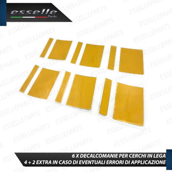 6 X DECALCOMANIE CERCHI IN LEGA RUOTE ADESIVO ORO PER OPEL CORSA E