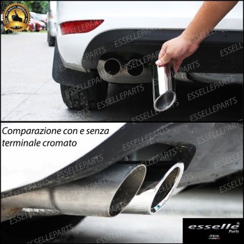 Terminale Di Scarico Cromato Marmitta Finalino Cromato Inox Audi A3 8P Terminale Di Scarico Cromato Marmitta Finalino Cromato Inox Audi A3 8P