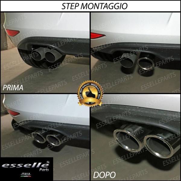 Terminale Di Scarico Cromato Marmitta Finalino Cromato Inox Audi A3 8P