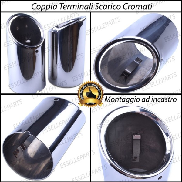 Terminale Di Scarico Cromato Marmitta Finalino Cromato Inox Audi A3 8P