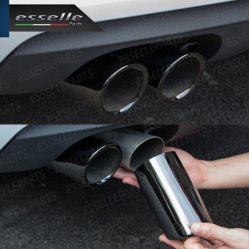 Terminali Di Scarico Nero Brunito Inox Per Audi A3 8P Pre-Restyling Terminali Di Scarico Nero Brunito Inox Per Audi A3 8P Pre-Restyling