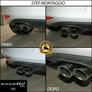 Terminali Di Scarico Nero Brunito Inox Per Audi A3 8P Pre-Restyling Terminali Di Scarico Nero Brunito Inox Per Audi A3 8P Pre-Restyling