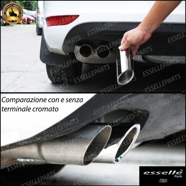 Terminale Di Scarico Doppio Audi A3 8P Pre-Restyling Sportback In Acciaio