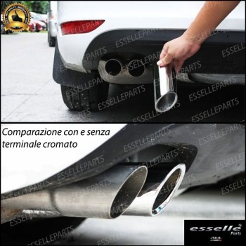 Terminale Di Scarico Doppio Audi A3 8P Pre-Restyling Sportback In Acciaio Terminale Di Scarico Doppio Audi A3 8P Pre-Restyling Sportback In Acciaio
