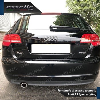 Terminale Di Scarico Cromato Marmitta Finalino Cromato Inox Audi A3 8P Pre-Restyling Terminale Di Scarico Cromato Marmitta Finalino Cromato Inox Audi A3 8P Pre-Restyling