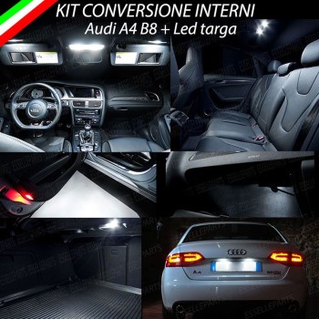 Kit led interni Completo + Luci Targa LED 6000K bianco Canbus per Audi A4 B8 Berlina