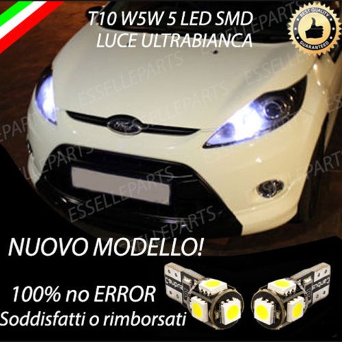 Coppia Luci Posizione 5 LED Canbus 6000K bianco ghiaccio Ford Fiesta MK6