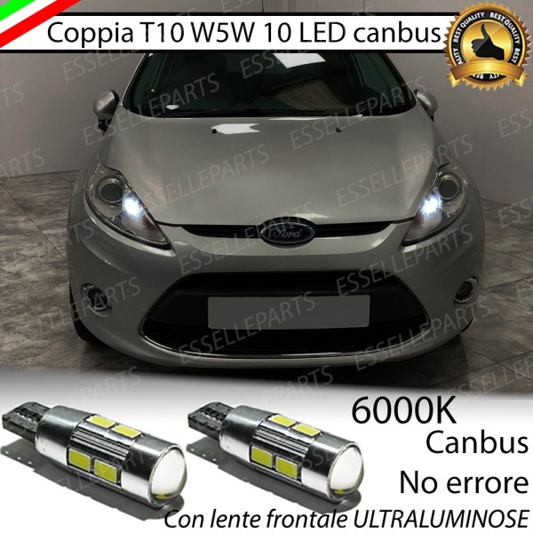 Coppia Luci Posizione 10 LED Canbus 660 Lumen Ford Fiesta MK6