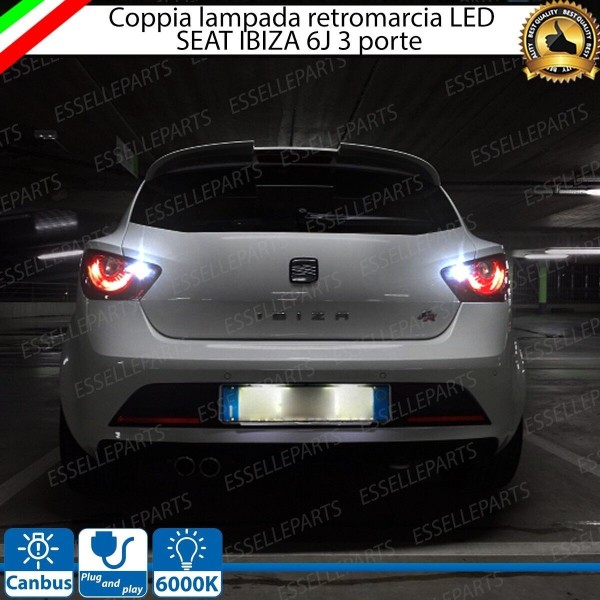 Coppia Lampade Retromarcia 24 LED T15 W16W Canbus Seat Ibiza 6J 3 Porte 6000K
