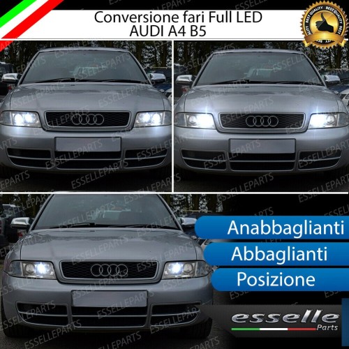 Conversione Fari Full LED 6000K Audi A4 B5 Fino Al 1998 con fari a parabola doppia