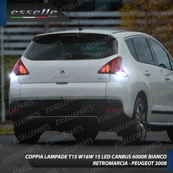 Lampade T15 W16W 15 LED 6000K Bianco Canbus Retromarcia Peugeot 3008