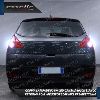 Luci Led Retromarcia 6000K Bianco per Peugeot 3008 Canbus