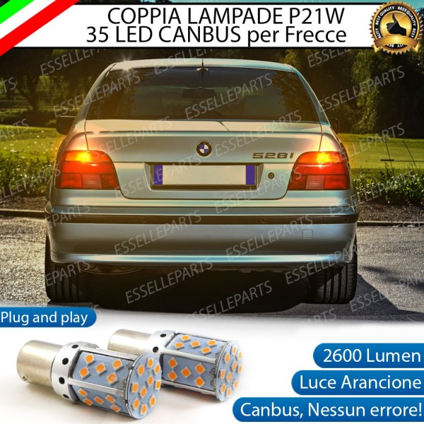 Coppia Frecce Posteriori P21W 35 LED Canbus Bmw Serie 5 E39 con frecce Arancioni