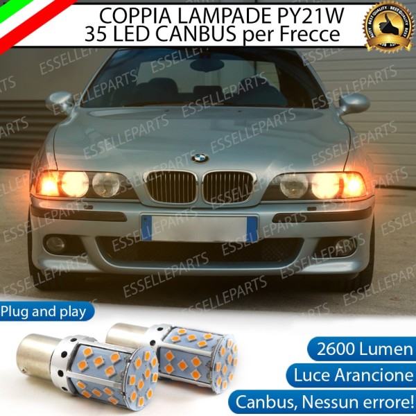 Coppia Frecce Anteriori Py21W 35 LED Canbus Bmw Serie 5 E39 con frecce Trasparenti
