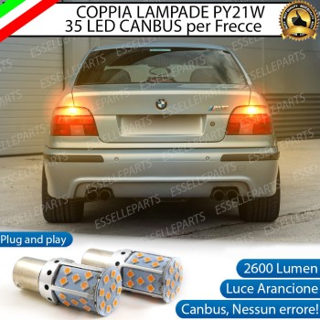 Coppia Frecce Posteriori Py21W 35 LED Canbus Bmw Serie 5 E39 con frecce Trasparenti