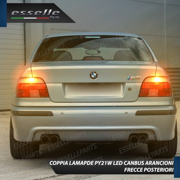 Coppia Frecce Posteriori Py21W 35 LED Canbus Bmw Serie 5 E39 con frecce Trasparenti
