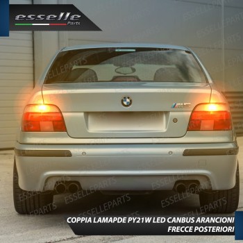 Coppia Frecce Posteriori Py21W 35 LED Canbus Bmw Serie 5 E39 con frecce Trasparenti