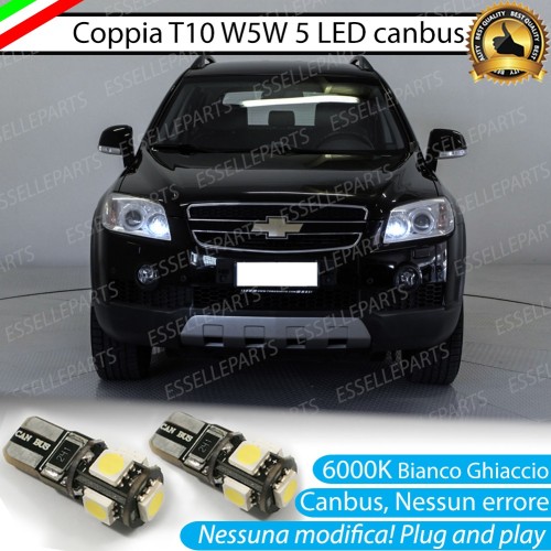 Coppia luci di posizione T10 W5W 5 LED canbus 6000K Chevrolet Captiva Pre-Restyling