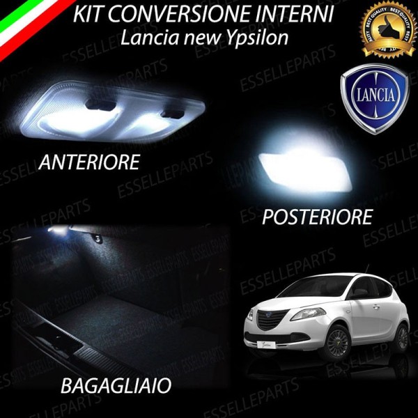 Kit LED interni Medium Pack 6000K Bianco Canbus Lancia Ypsilon 846 con plafoniera doppia