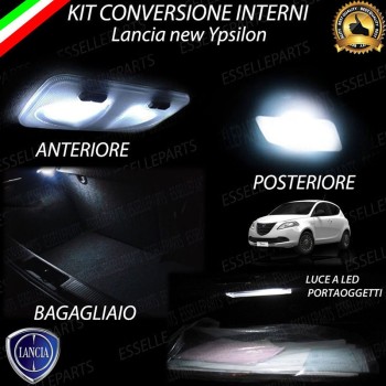 Kit LED interni + LED Targa 6000K Bianco Canbus Lancia Ypsilon 846 con plafoniera doppia