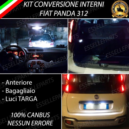 Kit LED interni + Luci targa LED 6000K Canbus Fiat Panda MK3 con plafoniera Singola