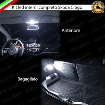 Kit LED interni Completo 6000K Bianco Canbus Skoda Citigo con plafoniera anteriore Singola