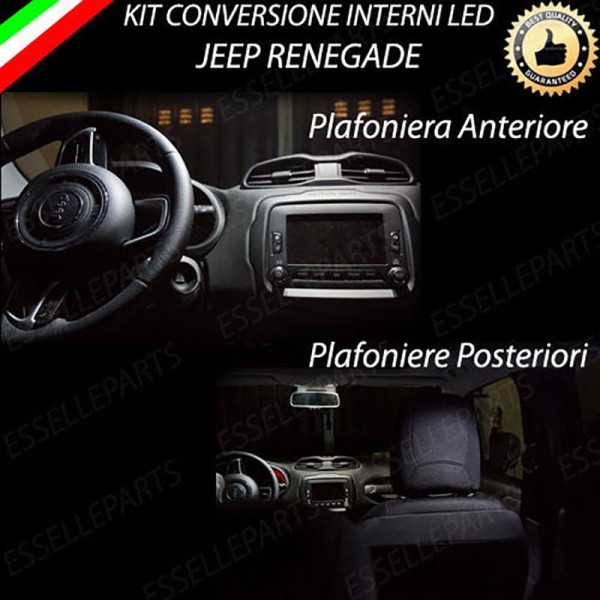 Kit LED interni Basic Pack 6000K Bianco Canbus Jeep Renegade con Tetto Panoramico