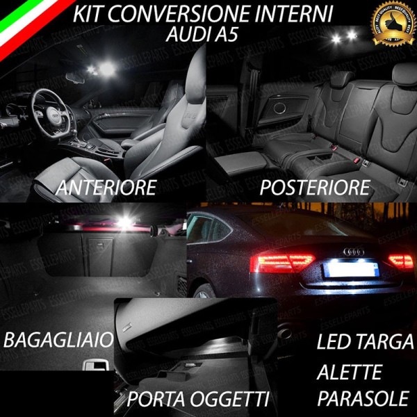 Kit LED interni + Luci targa LED 6000K Bianco Canbus Audi A5 8T coupè