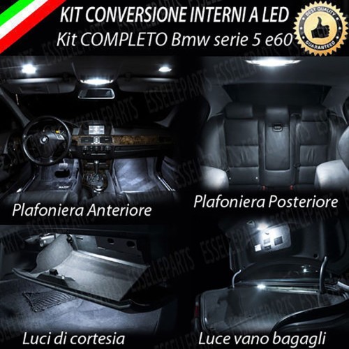 Kit LED interni Completo 6000K Luce Bianca Canbus Bmw Serie 5 E60 Berlina