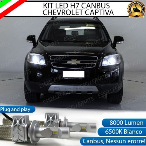 Kit Full LED H7 8000 Lumen 6000K bianco Anabbaglianti CHEVROLET CAPTIVA Pre-Restyling