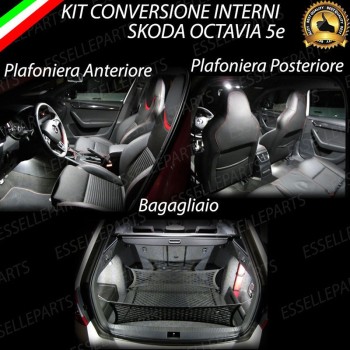 Kit LED interni Basic Pack 6000K Bianco Canbus Skoda Octavia MK3 5E senza tetto panoramico