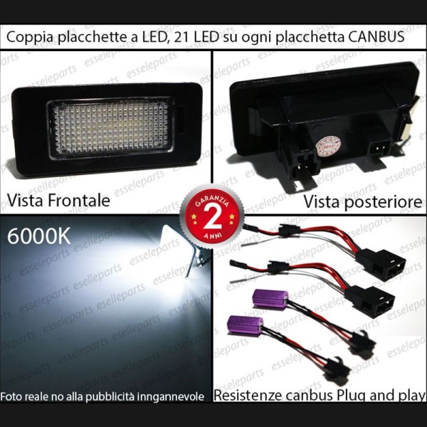 Kit LED interni completo + Luci targa LED 6000K Bianco Canbus Audi A1 8X Sportback