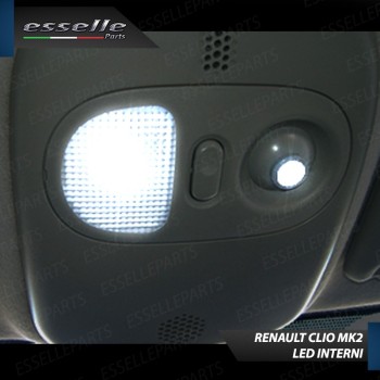 Kit LED interni Completo 6000K Bianco Canbus Renault Clio MK2 con plafoniera anteriore doppia
