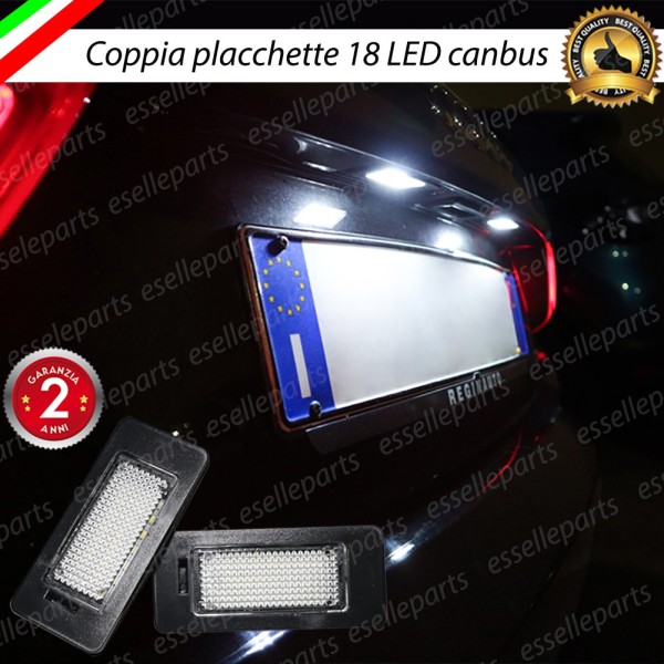 Coppia Placchette Targa LED Complete Da 18 LED Canbus 6000K Bianco Audi A1 8X